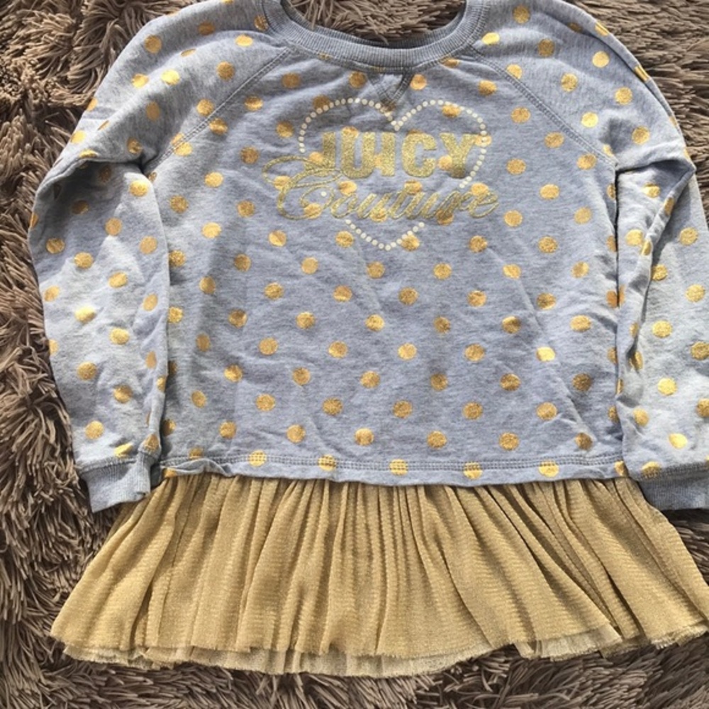 Juicy Couture metallic gold polka dot sweatshirt